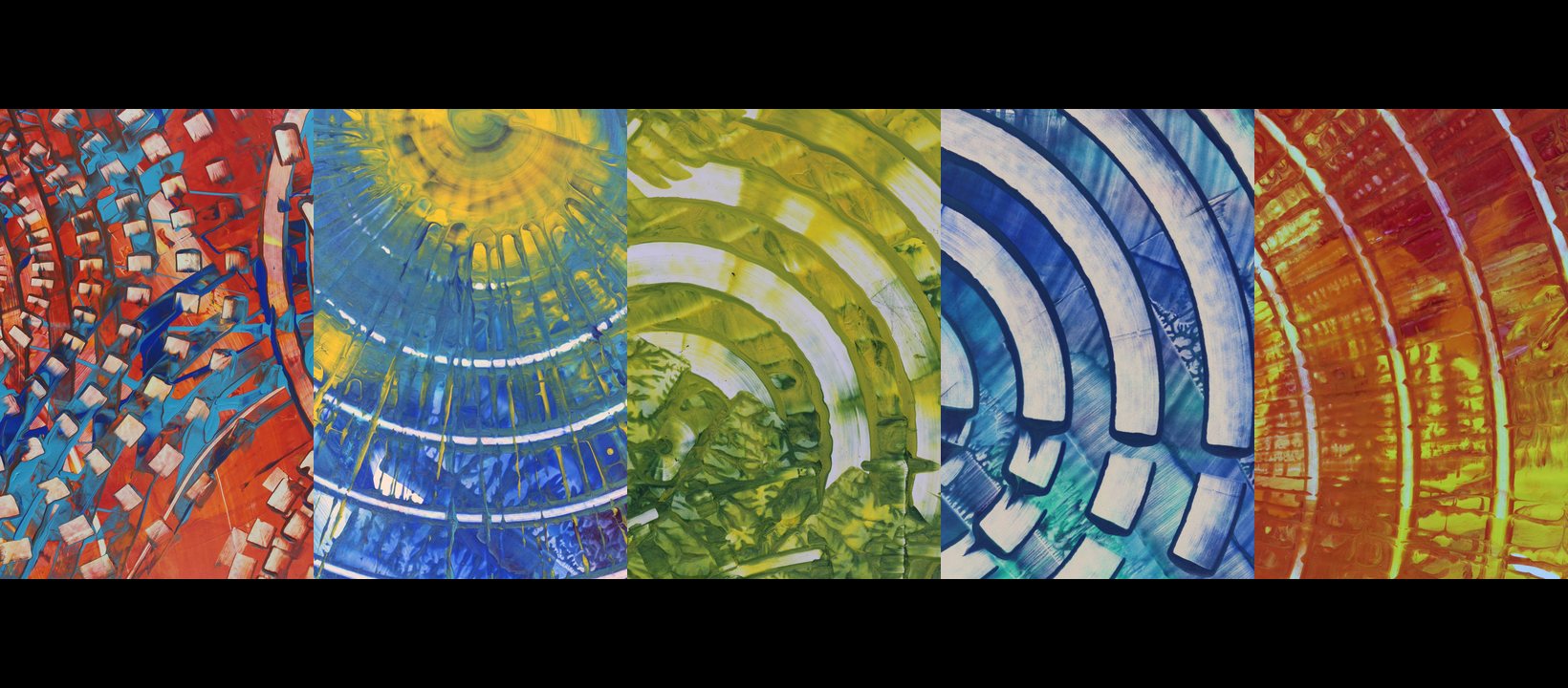 Close-up details from five original paintings of the Circles Collection